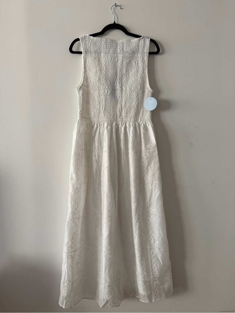 Hill House The Cosima Nap Dress in White Patchwork Organza, Size L - Picture 2 of 5